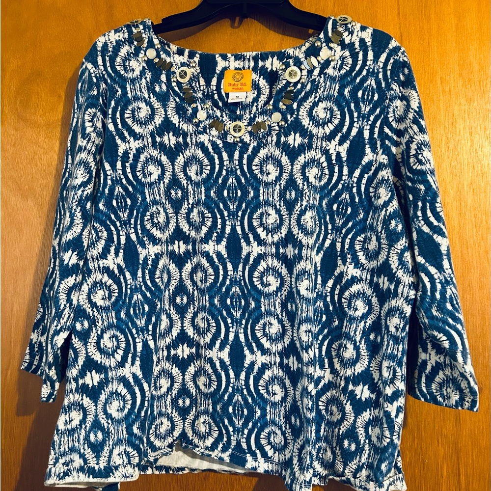 Ruby Rd Blouse with 3/4 sleeves